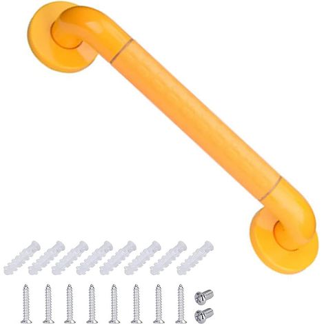 Bravix Barres D'Appui Salle Bain,poignée Salle Bain Acier Inoxydable,avec Vis Et Tube D'Expansion, Pour Baignoires Et Toilettes Handicap Seniors (jaune)