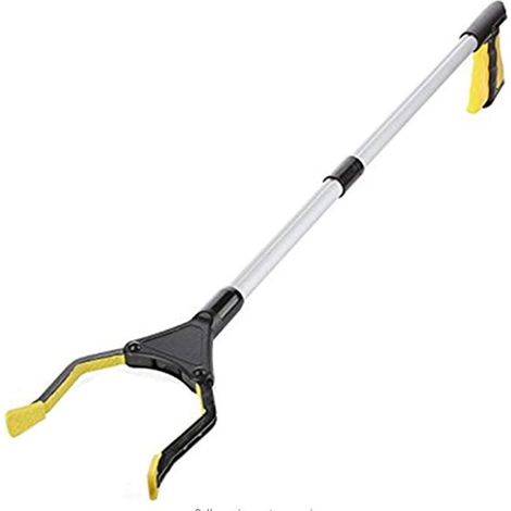 Bravix Pince Ramasse Objet 32" Pliable Magnétique,pince Telescopique,outillage De Jardin, (jaune)