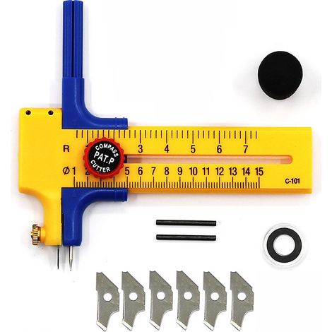 Bravix Compas Circle Cutter, Coupe Circulaire Papier, Compas-cutter, Cutter Circulaire Outil De Dessin Circulaire De Haute Précision, Compas De Découpe 10-15 Cm
