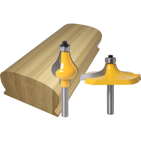 Bravix 2pcs Handrail Router Bit Set - Standard/flute Moulding Cutter - Shank For Staircase & Rampes Handrails