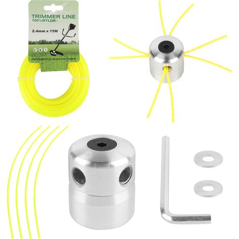 Bravix Tête De Coupe Universelle M8 M10 Avec Fil De Coupe En Nylon De 2,4 Mm X 60 M (couleur De Corde Aléatoire)