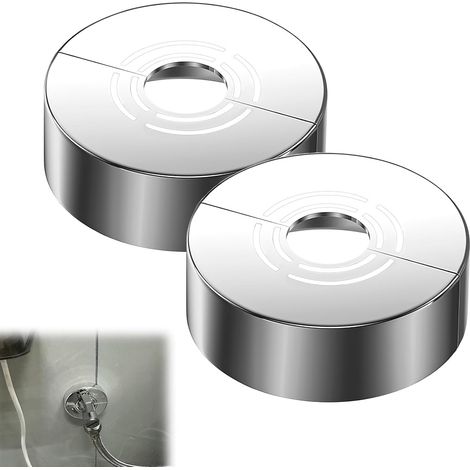 Bravix Lot De 3 Rosace Mitigeur Douche 3 Tailles En 1,rosace Robinet Divisée Pour Ø 20,5 Mm/25,5 Mm/32,5 Mm, Cache Tuyau Pour Radiateur, Robinet De Douche, Installation Facile, Chrome (70 X 30 Mm)