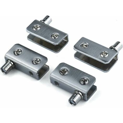 Bravix Charnière Pour Meublecharnières De Porte En Verre Charnière À Pivot À 90 °, Verre Sans Perforation, Acier Inoxydable, Ajustement Pour Verre De 5-8mm,,paquet De 4
