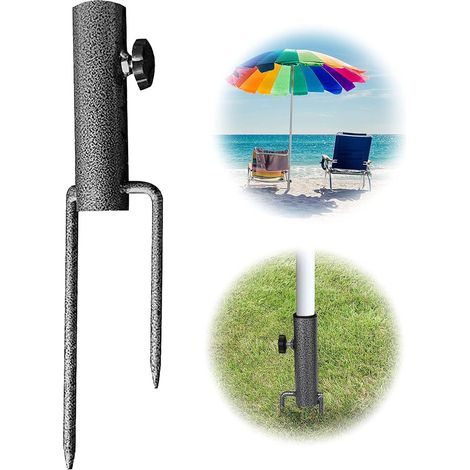 Bravix Piquet De Sol Pour Parasol Parasol À Cheville Parapluie De Plage Ancrage De Sable Piquet Parasol Pied De Parasol En Fer Parasol Accessoires Fixation