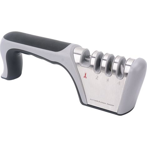 Bravix Aiguiseur De Couteaux Multifonctionnel Gris Noir Ménage Rapide Avec Acier Inoxydable Antidérapant Et Gomme En Céramique Pour Salle D'Outils