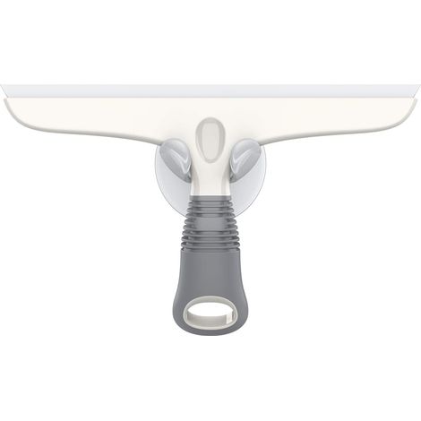 Raclette En Silicone Avec Support Ventouse,raclette Polyvalente Pour Vitre,fenêtre, Porte De Douche, Salle De Bain,raclette Tout Usage, Blanc Et Gris