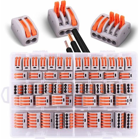 Bravix 60 Pièces Connecteurs Électriques Avec Levier De Commande,30pcs 2 Entrées, 20pcs 3 Entrées,10pcs 5 Entrées