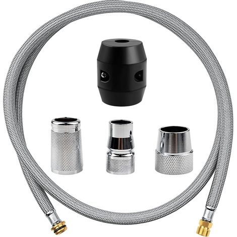 Flexible De Douche, Tuyau Tressé En Acier Inoxydable, Avec 3 Adaptateurs, Tuyau Douche Acier Inoxydable Aux Robinets De Cuisine Et Aux Robinets E Réservoir De Salle De Bain, With Weight Ball