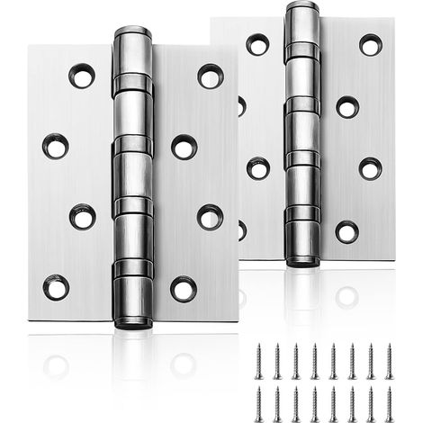 Bravix Lot De 1 Paire De Charnières De Porte Robustes À Roulement À Billes En Acier Inoxydable Chromé Argenté Pour Portes Intérieures Extérieures