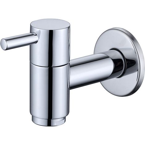 Bravix Robinet De Lavabo Mural En Laiton Pour Salle De Bain Ou Machine À Laver - Robinet D'Extérieur - Chromé