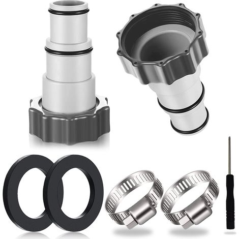 Bravix 2pcs Adaptateur Tuyau Piscine, Adaptateur Piscine, Adaptateur Pour Piscine Intex, Adaptateur Tuyau Piscine, Adaptateur Tuyau Pour Pompe, Raccord Pour Tuyau Piscine Ø 32 Et 38 Mm