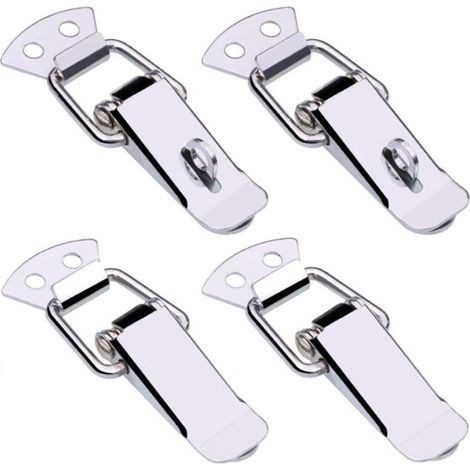Fermoir En Acier Inoxydable Hasp Réglable Pince À Levier En Acier Inoxydable Tension Lock Box Box Lock Lock Pour Boîte De Cas, Boîte À Outils, Tiroir4 Pièces9032mm