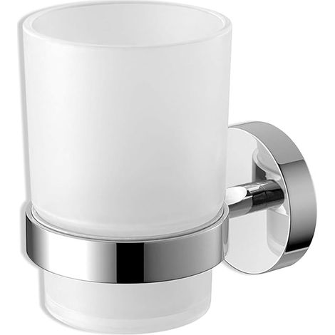 Bravix Porte-brosse À Dents En Verre Dépoli Et Acier Inoxydable 18/10 Fixation Murale