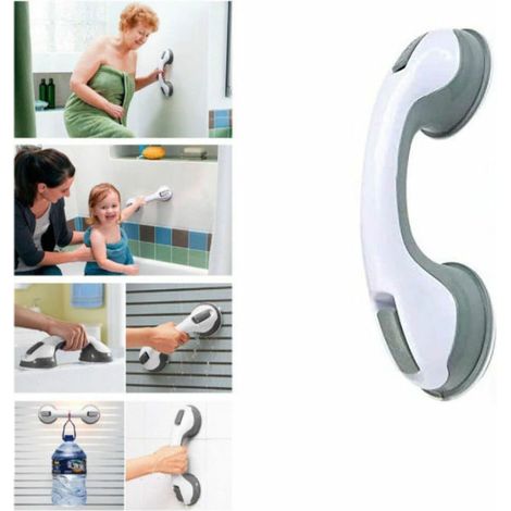 Bravix 2 Pcs Poignée Baignoire De Sécurité/poignéee/ventouse De Douche Pour Salle De Bain + Wc (gris)