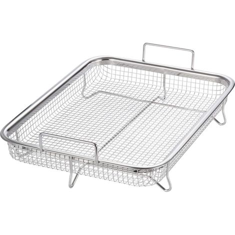 Bravix Panier De Barbecue Multifonction En Acier Inoxydable 304 Pour Frites, Grillades (30 X 22 X 5 Cm)