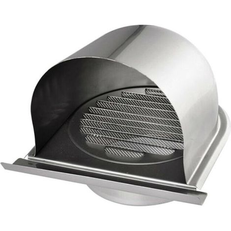 Bravix 150mm Grille Aeration De Ventilation Inox, Grille De Hotte Cheminée Ronde Extérieur, Grille D'Aération U Avec Filet Anti-insectes, Grille Ventilation Avec 45° Lamelles, Pour Cuisine
