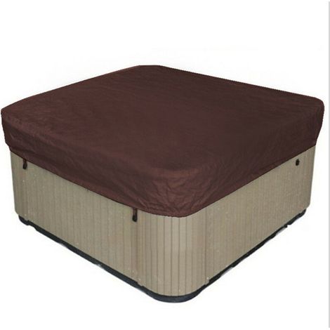 Bravix Déstockage Bache D'Extérieur Pour Spa Housse De Bain À Remous Carrée Etanche Couverture De Spa En Tissu Polyester 190t Anti-poussière Anti-uvavec Un Sac De Rangement ,noir 207×207×30cm