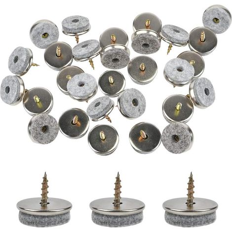 Bravix 30 Pack Patin De Chaise, 18mm Diameter Patin Chaise. Patin Meuble Ave Feutres Épai De 5mm Sont Une Protection Idéale Du Pied De Chaise, Avec Une Installation Facile Par Vis