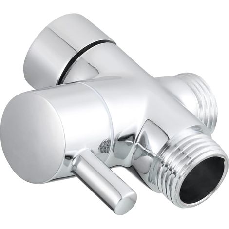 Bravix Robinet 3 Voies En Laiton Massif, Raccord Universel Pour Pommeaux De Douche À Main, Chromé