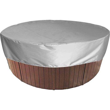 Bravix Couverture De Piscine Ronde Piscine Bche Solaire Pour Piscine,housse De Protection Spas Imerméable , 190t Pour Extérieur Spas Baignoire,——gris 210×30cm