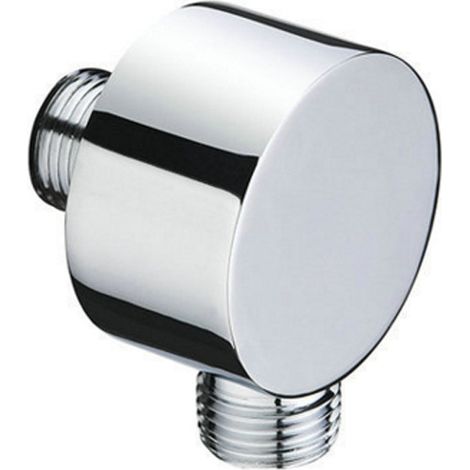 Bravix Raccord De Tuyau Rond - Coude De Raccordement Mural Chromé - En Laiton - Universel - 1/2" - Raccord À Sable - Raccord Mural De Douche Pour Douchette À Main