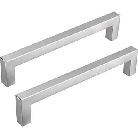 Bravix Lot De 10 Poignées Meuble Cuisine Inox Poignées Placard Cuisine - Poignées Cuisine Argenté En Acier Inoxydable Entraxe 128mm