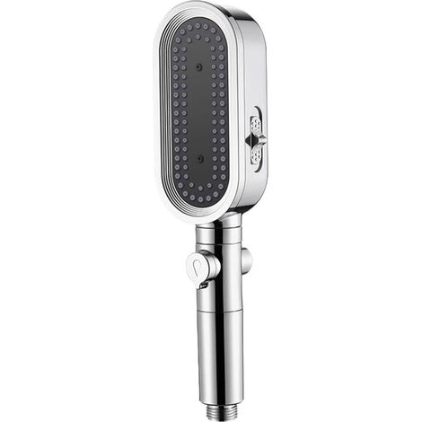 Bravix Pommeau De Douche Haute Pression, Robinet De Douche À Main Réglable À 3 Modes, Accessoires De Salle De Bain, Argent
