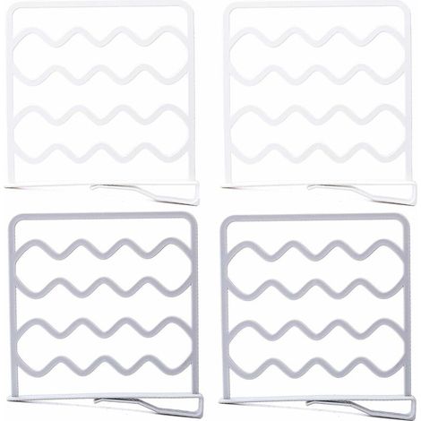 Bravix Séparateurs D'Étagères Sans Perçage 4 Pcs Livre De Séparation D'Étagère Armoire Séparation À Étagères Étagère Séparateur Cuisine Sans Perçage Pour Armoire Salle Bain Cuisine Bibliothèque Gris B