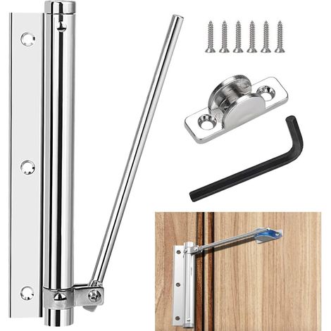 Ferme-porte Automatique Ferme-porte À Ressort En Alliage D'Aluminium Fermeture Porte Hydraulique Réglable Avec 5 Vis Clé Allen Pour Porte De Maison, Bureau, Intérieur Et Extérieur(19cm)