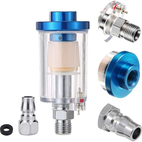 Bravix Filtre Séparateur Huile-eau 1/4" Filtre Separateur D'Eau Compresseur Filtre À Air Comprimé Mini, Filtre À Poussière Séparateur D'Huile À Eau Pour Pistolet À Peinture Compresseur D'Air