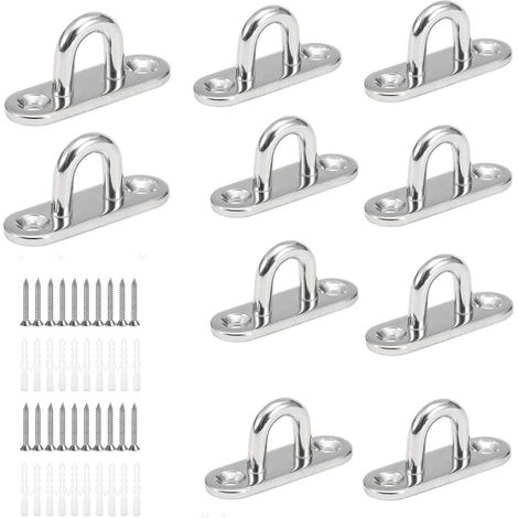 Bravix 10 Pcs Crochet A Visser En Forme U，crochets De Plafond En Acier Inoxydable De Base 15 X 45mm, Pour Suspendre Des Objets, Accessoires De Bateau，fixation Murale Ou Au Plafond
