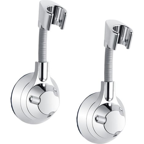 Bravix 2 Pièces Support Pommeau De Douche 360° Support Douchette Mural Sans Percage Support De Douche Universel Réglable Accroche Pommeau De Douche À Main