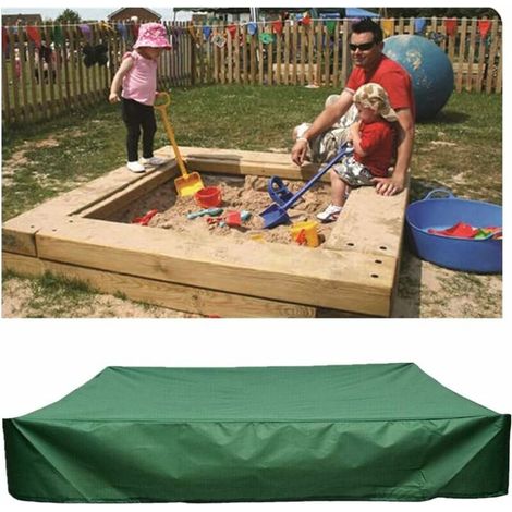Bravix Bâche De Bac À Sable 150x150cm Pour Bac À Sable Avec Cordon De Serrage Bac À Sable Étanche Jardin De Plage - Vert