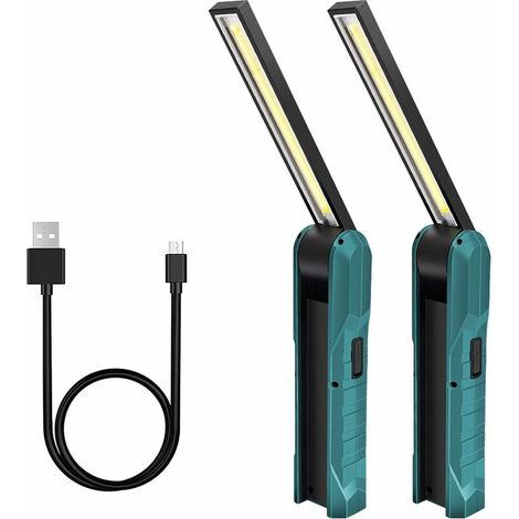 1pièces Baladeuse Led Rechargeable, Guiseapue Lampe De Travail 5 Modes Lampe Mecanicien Torche Pliable Lampe Avec Base Magnétique Lampe D'Inspection Pour Camping, Réparation Automobile, Vert