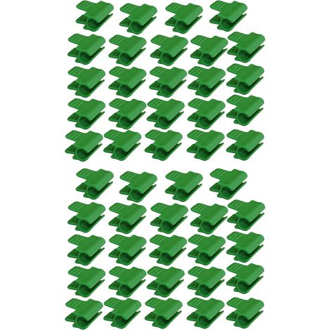 Bravix Lot De 48 Colliers De Serrage Pour Tuyau De Jardin, Accessoires De Film D'Abri De Jardin, Diamètre Extérieur 11 Mm, Piquets Pour Plantes, Clips En Plastique Pour Serre, Vert