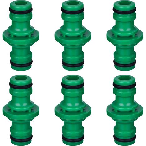 Bravix 6 Pièces Double Connecteur De Tuyaux Mâles Raccords De Tuyaux Pour Rejoignez Le Tube De Tuyaux De Jardin (vert)
