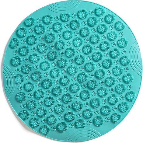 Bravix Tapis De Bain De Massage Rond Tapis Douche Antidérapant Tapis De Salle De Bain Tapis De Douche Lavable En Machine Tapis De Baignoire Avec Trous De Drainage Et Ventouses,55x55cm,vert, 1pcs