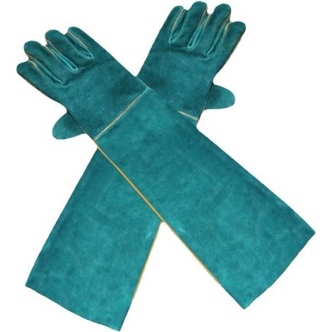 Anti-morsure Gants De Manutention Pour Animal, 60cm Gants De Travail En Cuir Polyvalents Pour Le Soudage, Le Jardinage Ou La Manipulation De Chiens/ Chats/ Oiseaux/ Lézards/ Faucons/ Reptiles