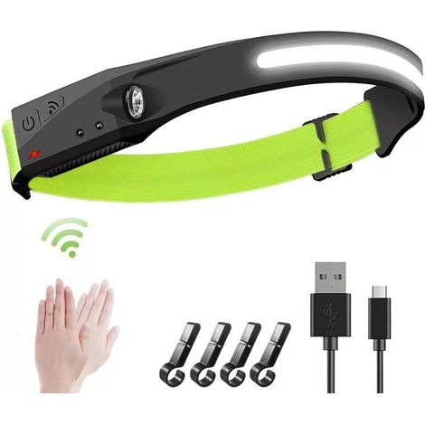 Bravix Phare, 2pcs Phare Led Rechargeable Par Usb Cob Induction Étanche, Adapté À La Course, À La Pêche, Au Camping, À La Randonnée, Au Cyclisme, À La Lecture