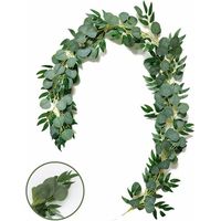 Bravix Künstliche Eukalyptusgirlande, 200 Cm, Eukalyptusblätter, Handgefertigte Eukalyptusranke, Grüne Blättergirlande, Wanddekoration Für Hochzeiten