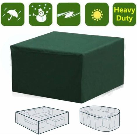 Housse De Canapé Couverture Rectangulaire Imperméable Pour Meubles De Jardin Avec Protection Uv Pour Table De Patio, Meubles De Jardin, Vert, 126 126 74cm