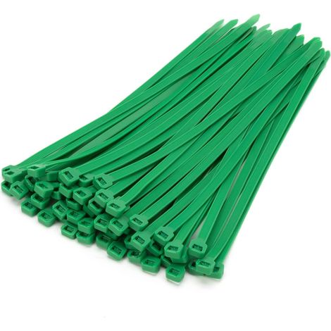 Bravix 100 Pièces Colliers De Serrage Professionnelles, Vert-200mm X 4mm, Autobloquant, Attache Câble Résistant Aux Uv, Idéale Pour L'Intérieur Et L'Extérieur