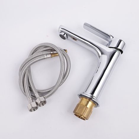 Bravix 1pc Mitigeur De Lavabo Robinet De Salle De Bains En 304 Acier Inoxydable Mélangeur De Lavabo Eau Froide Et Chaude