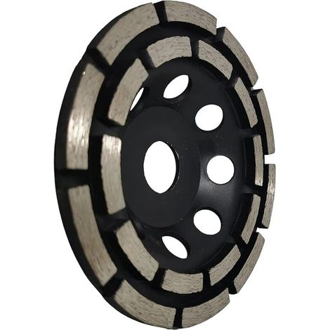 Bravix Disque Diamant À Meuler Et Poncer, Meule Abrasive Diamantée 125mm X 22,23mm À Double Rangée, Pour Poncer Chape, Dalle Béton, Carrelage Et Colle Carrelage.