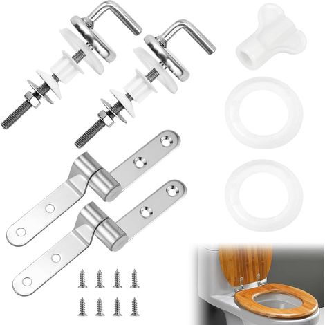 Bravix 2 Pièces Kit De Fixation Abattant Wc, Attaches Charnière Abattant Wc, Charniere Abattant Wc Fixation, Charnières De Siège De Toilette, Fixation Cuvette Wc Pour Les Sièges De Toilette Généraux