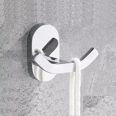Bravix Crochet Mural De Salle De Bain, Accroche Torchon Cuisine, Accroche Tableau,avec Vis, Double Patère Crochets À Peignoir Manteau, Chrome Poli