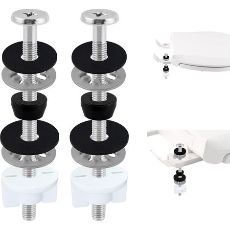 Bravix 2 Pièces Boulons De Siège De Toilette, Remplacement Universel De Vis De Siège De Toilette Robuste, Écrous De Verrouillage En Acier Inoxydable De 3,35 Pouces, Rondelles En Caoutchouc, Joints, Ki