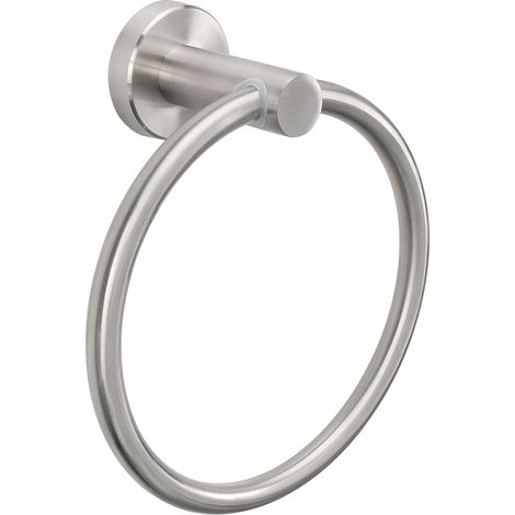 Bravix Anneau De Serviette De Bain, Acier Inoxydable Pour Salle De Bain, Porte-serviette Rond Moderne Fixé Au Mur (nickel Brossé, 1 Paquet)