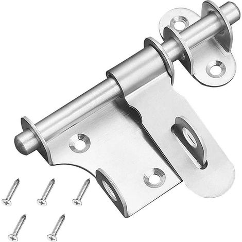 Verrou De Porte Coulissante Verrou Loquet En Acier Inoxydable Épaissie Solide Durable Avec Trou Pour Cadenas Salle De Bain Cuisine Jardin Chambre Armoire Extérieur Intérieur 12cm (1pcs)