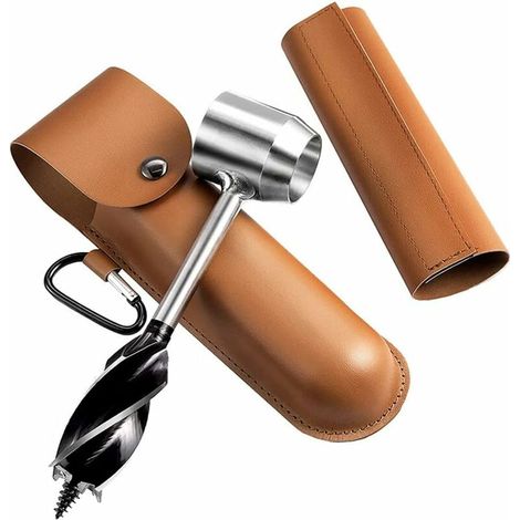 Bravix Perceuse À Main Pour Le Travail Du Bois, Perceuse De Survie Manuelle, Tarière Manuelle Bushcraft Outils, Camping Tarière Manuelle Pour Le Camping (brown, 10.3x1.5in)